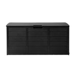 290L Outdoor Storage Box Lockable Weatherproof Garden Deck Toy Shed ALL BLACK