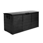 Outdoor Storage Box 290L Lockable Organiser Garden Deck Shed All Black