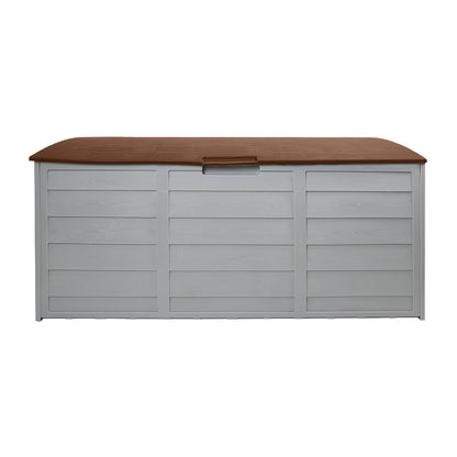 Outdoor Storage Box 290L Lockable Organiser Garden Deck Shed Tool Brown