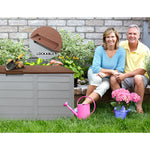 Outdoor Storage Box 290L Lockable Organiser Garden Deck Shed Tool Brown