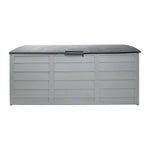 Outdoor Storage Box 290L Lockable Organiser Garden Deck Shed Tool Grey