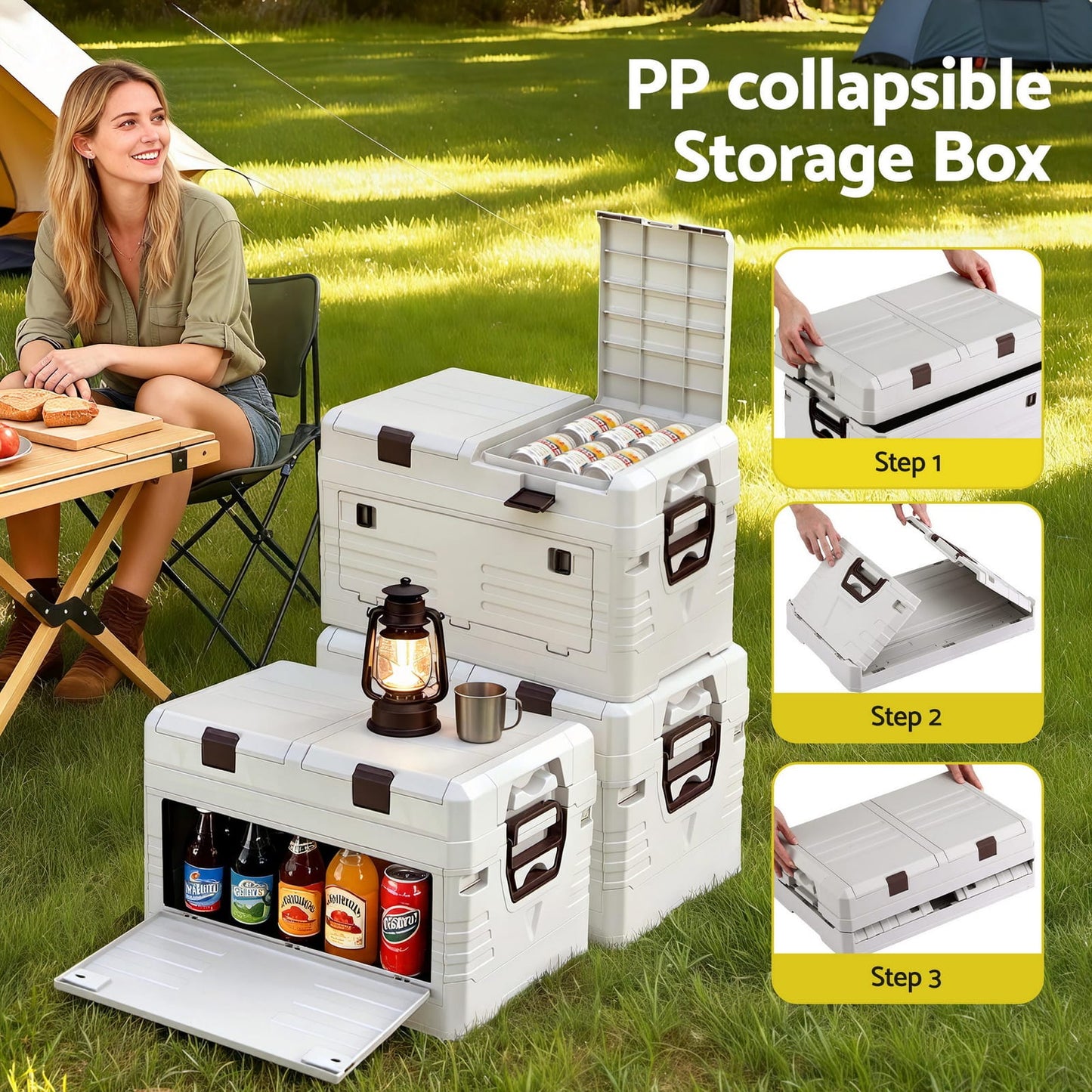 Outdoor Storage Box Foldable 46.5x29x30cm
