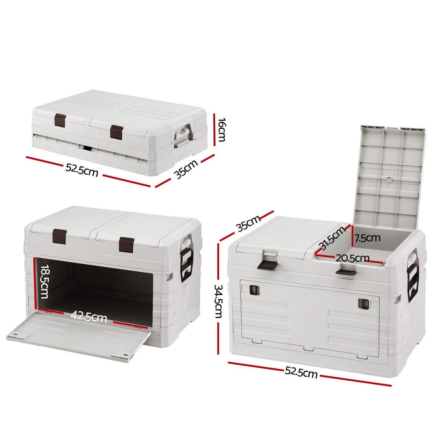 Outdoor Storage Box Foldable 52.5x35x34.5cm