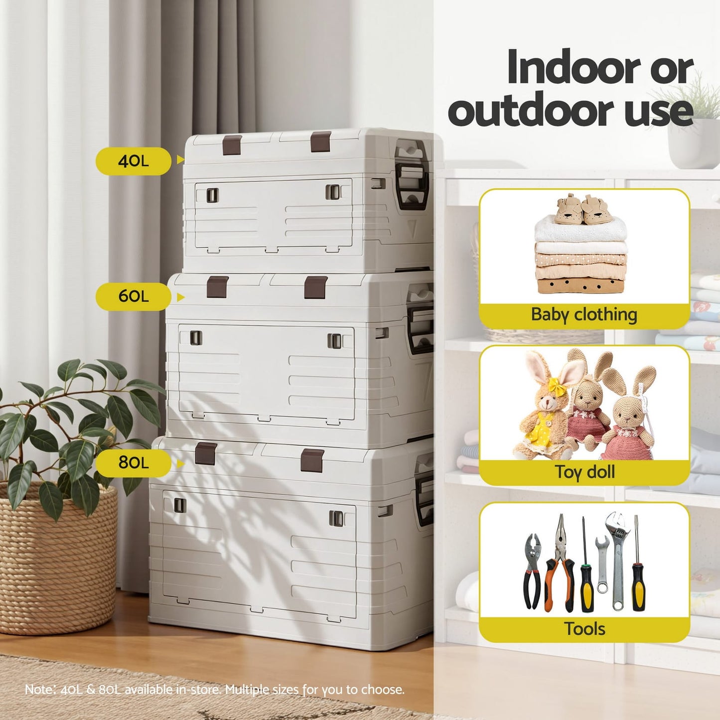 Outdoor Storage Box Foldable 52.5x35x34.5cm
