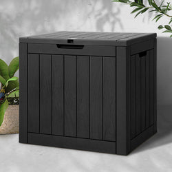 Outdoor Storage Box 118L Container Lockable Garden Toy Tool Shed Black