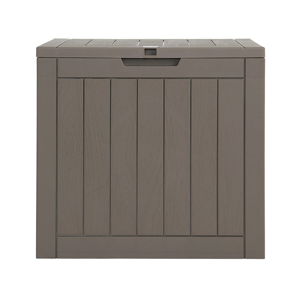 Outdoor Storage Box 118L Container Lockable Garden Toy Tool Shed Grey