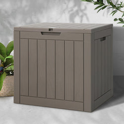 Outdoor Storage Box 118L Container Lockable Garden Toy Tool Shed Grey