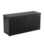 Outdoor Storage Box 240L Container Lockable Garden Bench Tool Shed Black