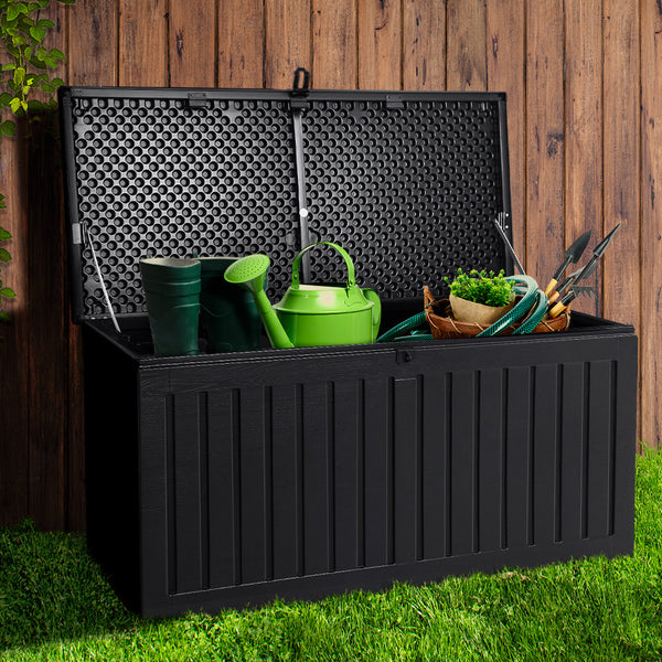 Outdoor Storage Box Container Garden Toy 270L Black