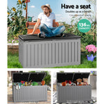 Outdoor Storage Box Container Garden Toy 270L Dark Grey