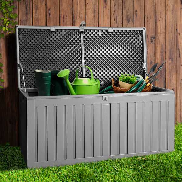  Outdoor Storage Box Container Garden Toy 270L Dark Grey