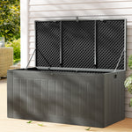 Outdoor Storage Box 830L Container Lockable Garden Bench Tool Shed Black