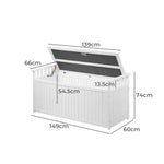 Outdoor Storage Box Garden Bench Wooden 500L Charcoal