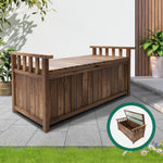 Outdoor Storage Box Wooden Garden Bench Chest Toy Tool Sheds Furniture