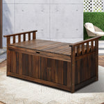 Outdoor Storage Box Wooden Garden Bench L Charcoal