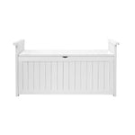 Outdoor Storage Box Wooden Garden Bench L Charcoal