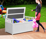 Outdoor Storage Box Wooden Garden Bench L Charcoal