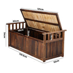 Outdoor Storage Box Garden Bench Wooden Chest Tool Container Cabinet XL