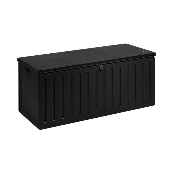  Outdoor Storage Box Bench 490L Cabinet Container Garden Deck Tool Black