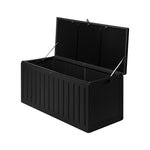 Outdoor Storage Box Bench 490L Cabinet Container Garden Deck Tool Black