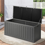 Outdoor Storage Box Bench 490L Cabinet Container Garden Deck Tool Grey