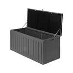 Outdoor Storage Box Bench 490L Cabinet Container Garden Deck Tool Grey
