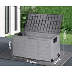 290L Outdoor Storage Box Cabinet Container Garden Shed Deck Tool Lockable