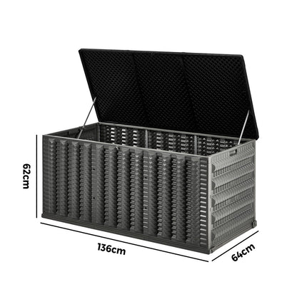 490L Outdoor Storage Box Foldable Weatherproof | HomeAndLivi