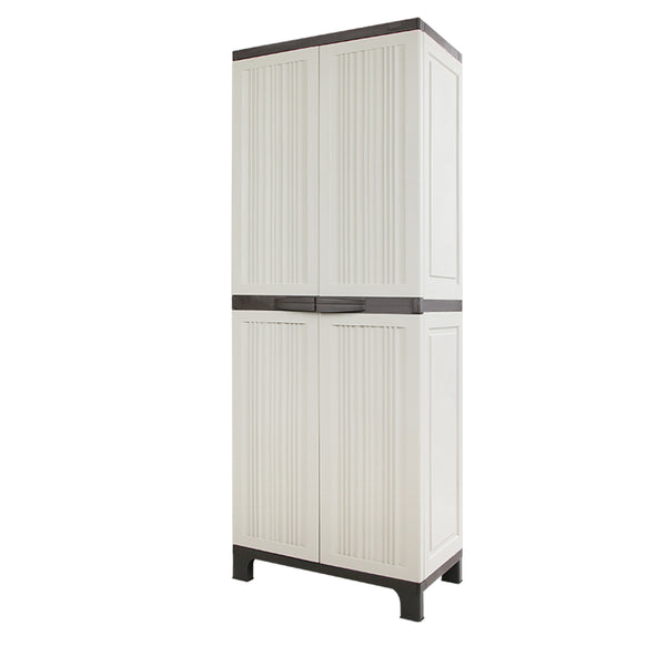  173Cm Outdoor Storage Cabinet Box Lockable Cupboard Sheds Garage Beige