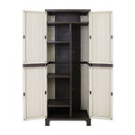 173Cm Outdoor Storage Cabinet Box Lockable Cupboard Sheds Garage Beige