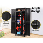 173Cm Outdoor Storage Cabinet Box Lockable Cupboard Sheds Garage Black