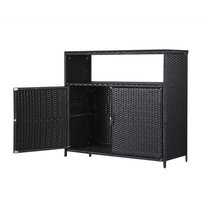  Outdoor Storage Cabinet Box Garage Wicker Shed Tools Shelf Chest Garden