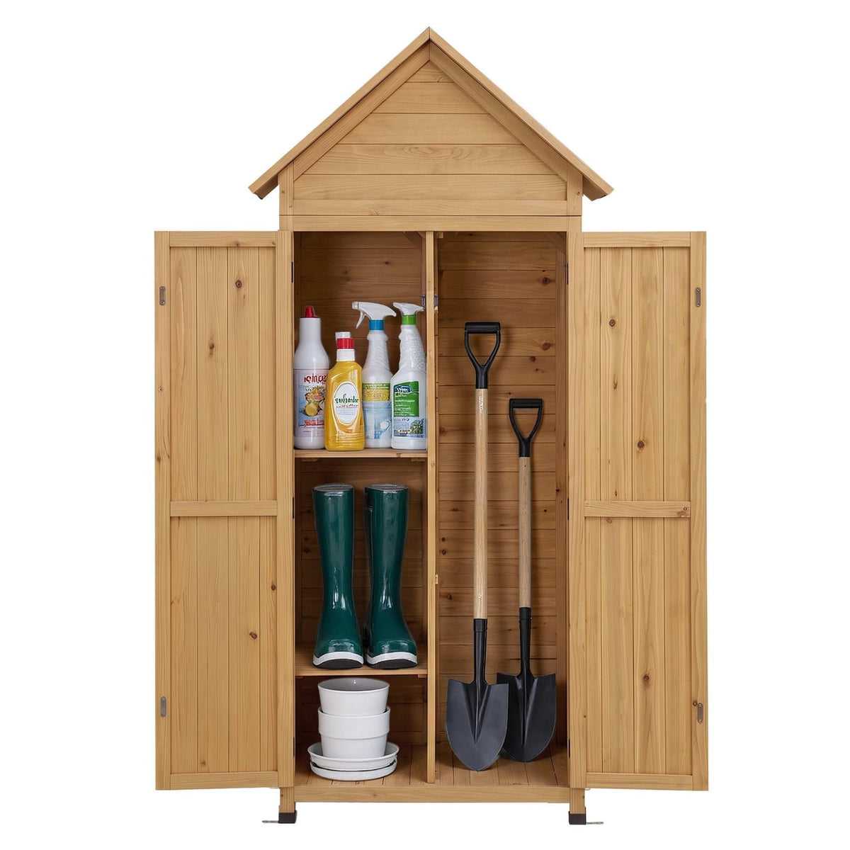 Outdoor Storage Cabinet Natural 69x39x182cm