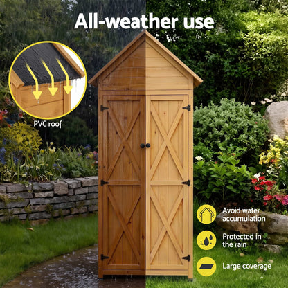 Outdoor Storage Cabinet Natural 69x39x182cm
