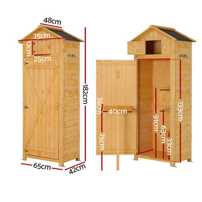 Outdoor Storage Cabinet Natural 182x42x65cm