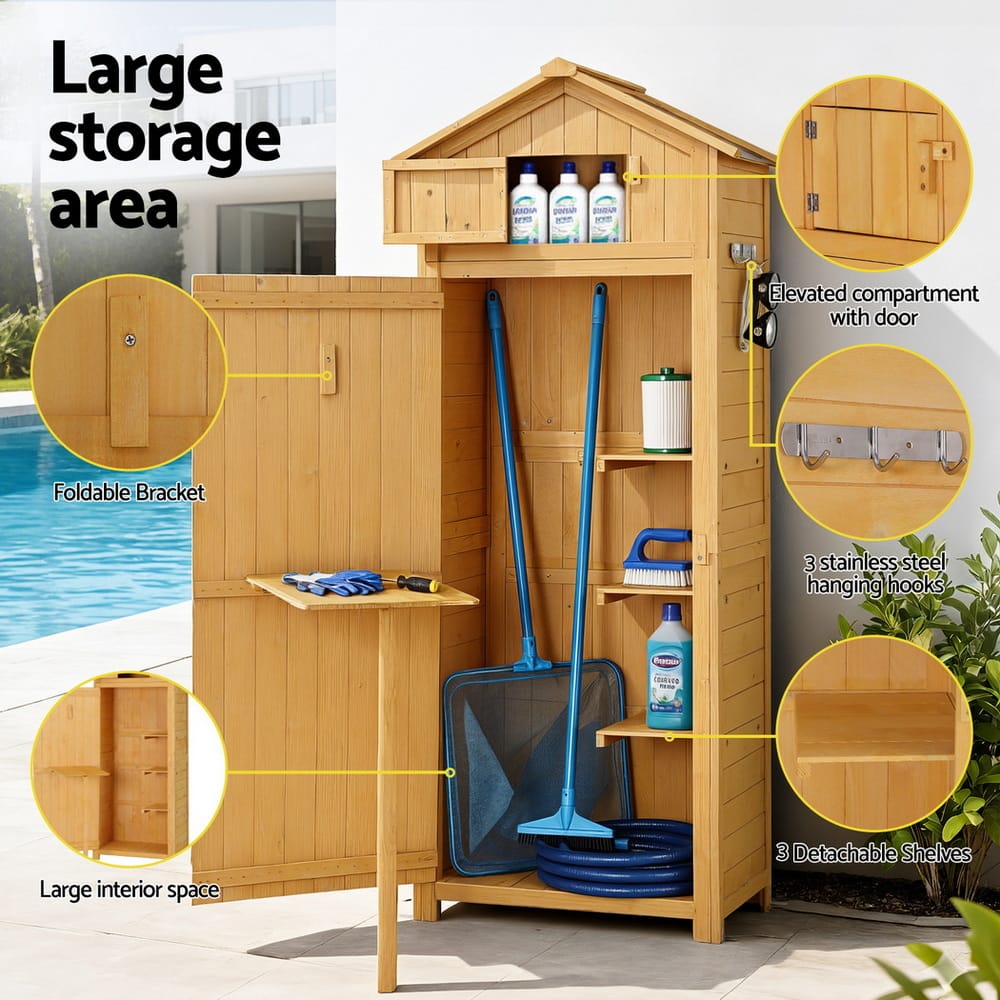 Outdoor Storage Cabinet Natural 182x42x65cm
