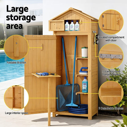 Outdoor Storage Cabinet Natural 182x42x65cm