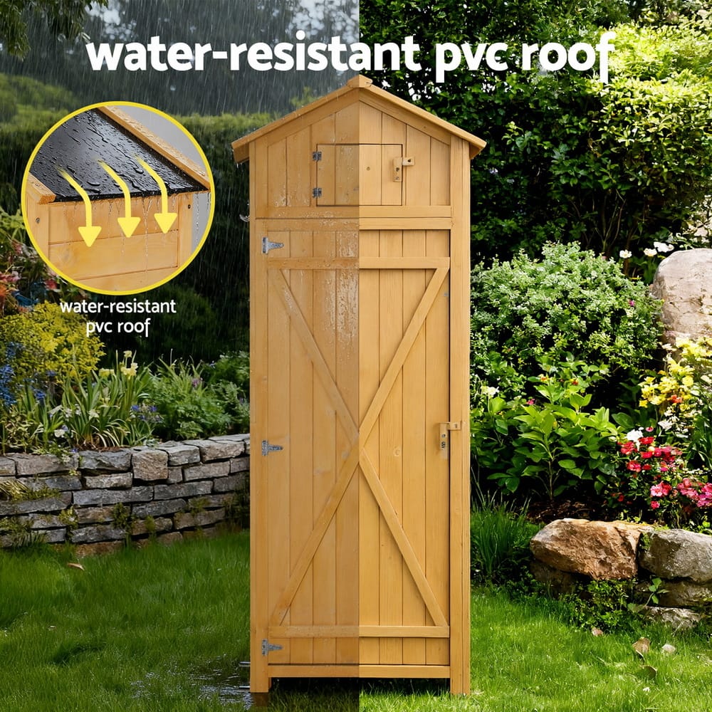 Outdoor Storage Cabinet Natural 182x42x65cm