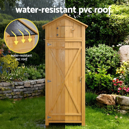 Outdoor Storage Cabinet Natural 182x42x65cm