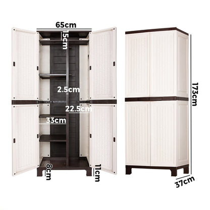 Outdoor Storage Cabinet Box Garage Cupboard Garden Adjustable Lockable
