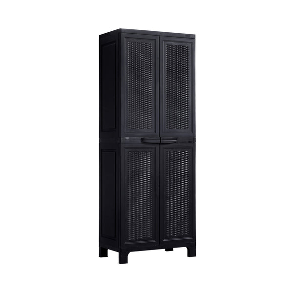  Outdoor Storage Cabinet Adjustable Tall Black