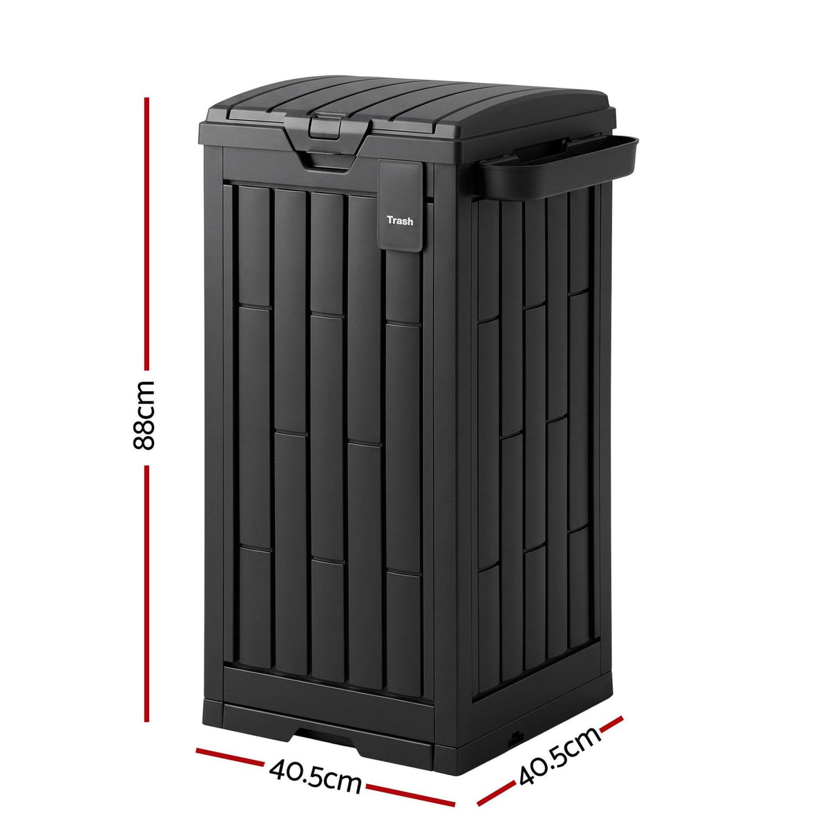 Outdoor Trash Can Large Capacity 40.5x40.5x88cm