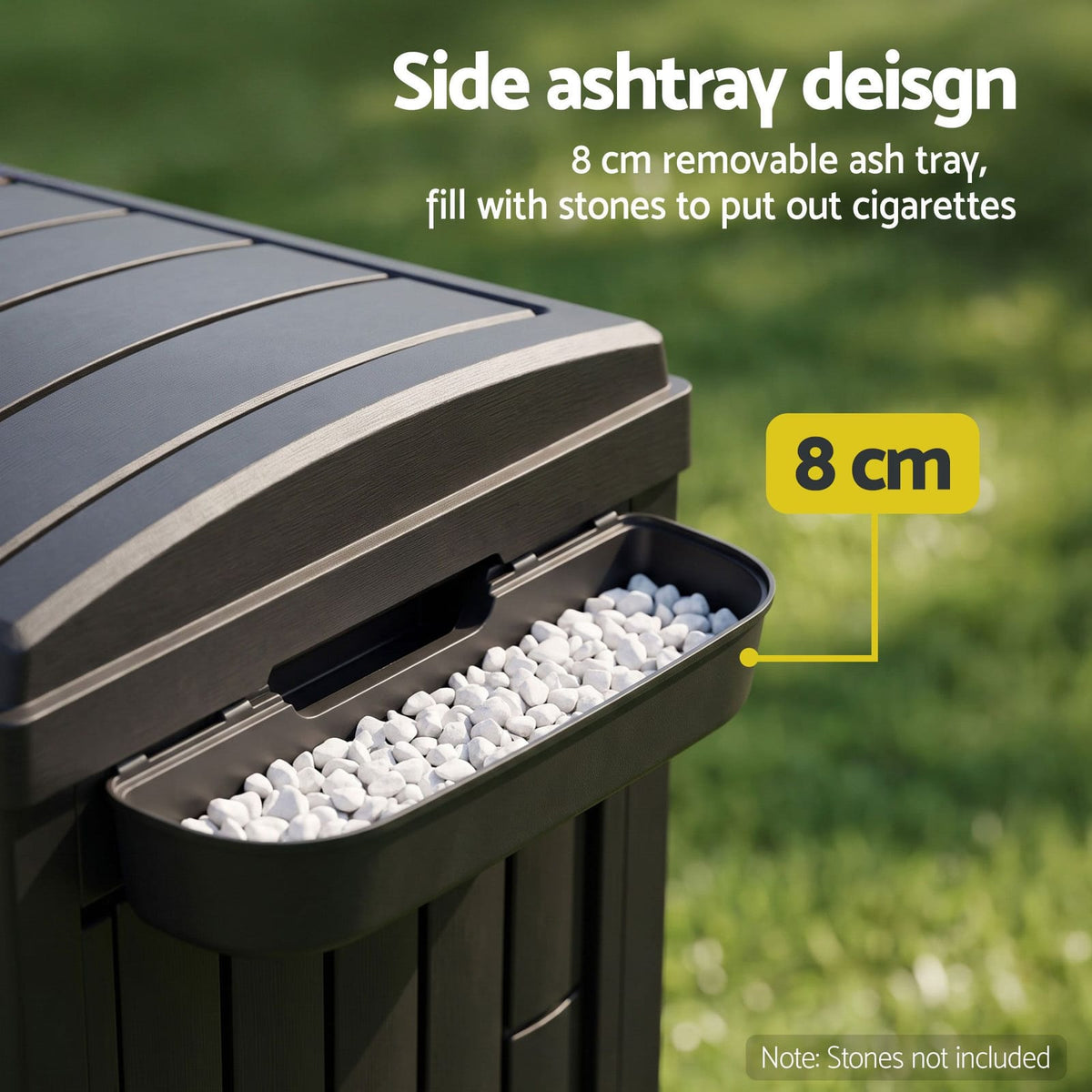 Outdoor Trash Can Large Capacity 40.5x40.5x88cm