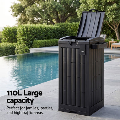 Outdoor Trash Can Large Capacity 40.5x40.5x88cm