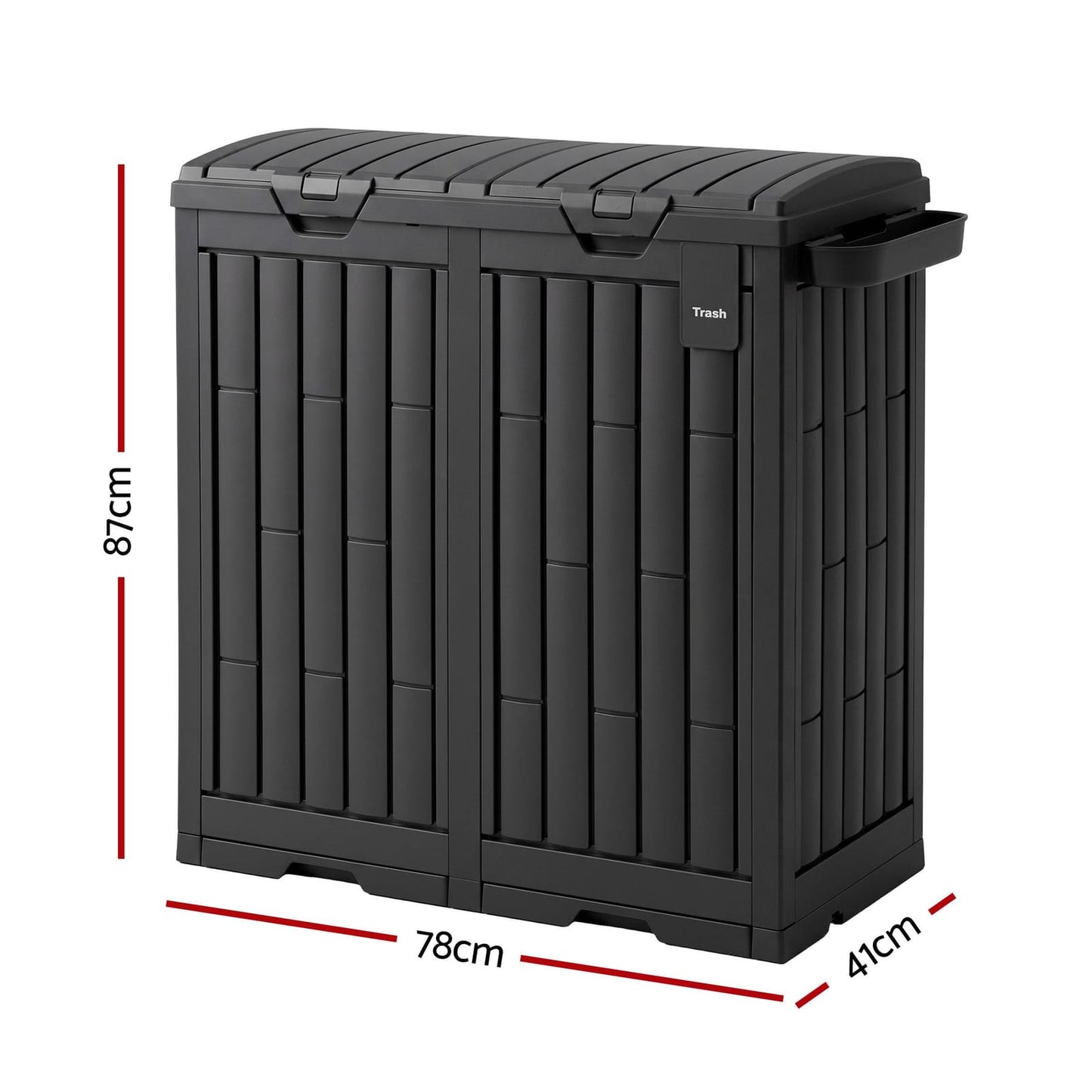 Outdoor Dual Compartment Trash Can 78x41x87cm