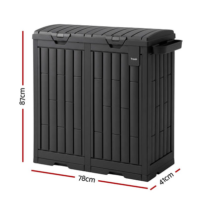 Outdoor Dual Compartment Trash Can 78x41x87cm