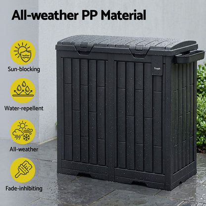Outdoor Dual Compartment Trash Can 78x41x87cm