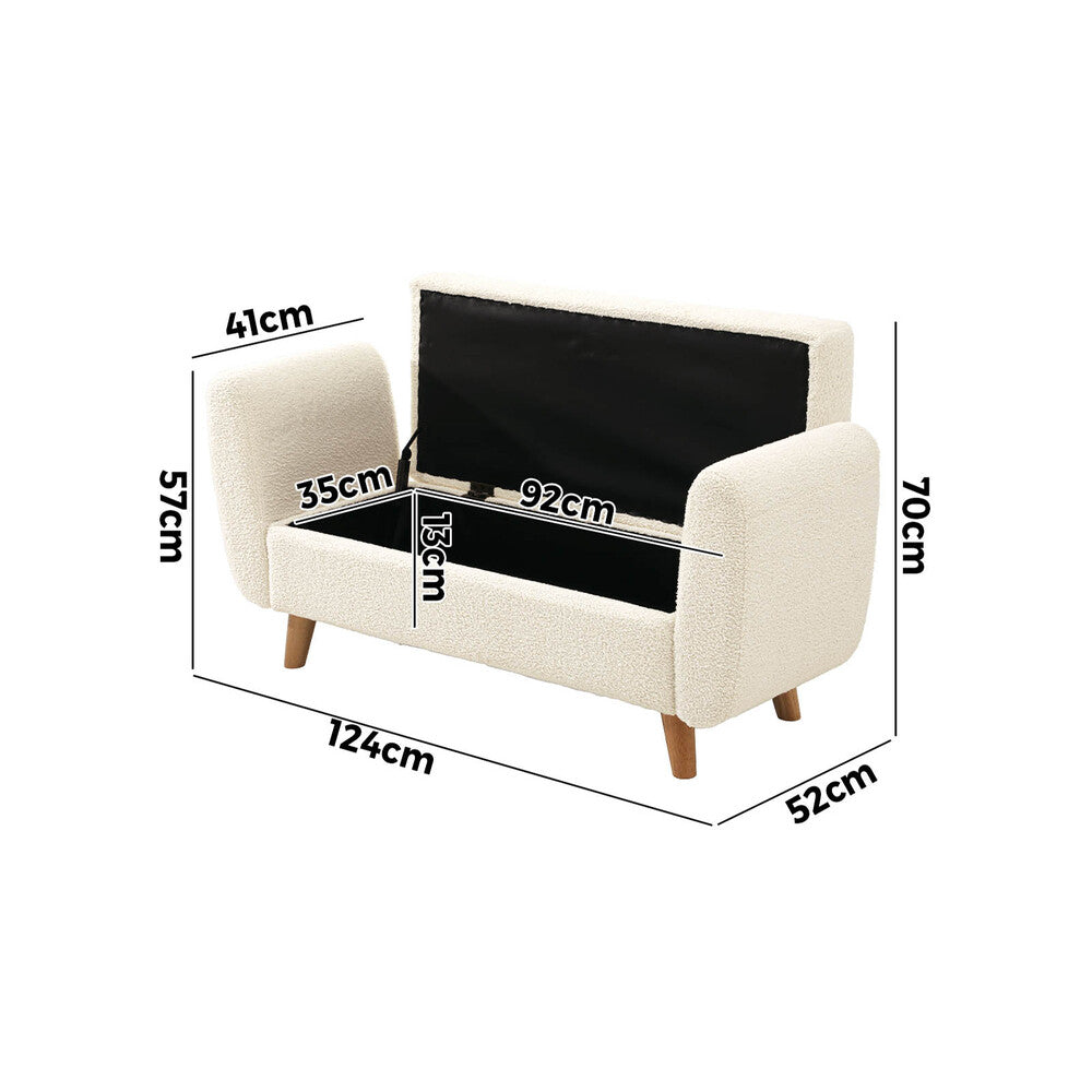 Storage Ottoman, Footrest Stool Bench Padded Seat Storage Box