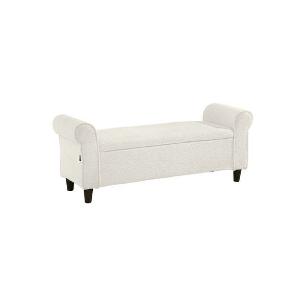  Storage Ottoman  Sherpa Fabric Large White