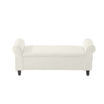 Storage Ottoman  Sherpa Fabric Large White